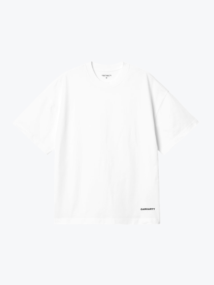 Carhartt WIP – Carhartt WIP - S/S Link Script T-Shirt White / Black - T-Shirts - Heren – Wit – T-Shirts