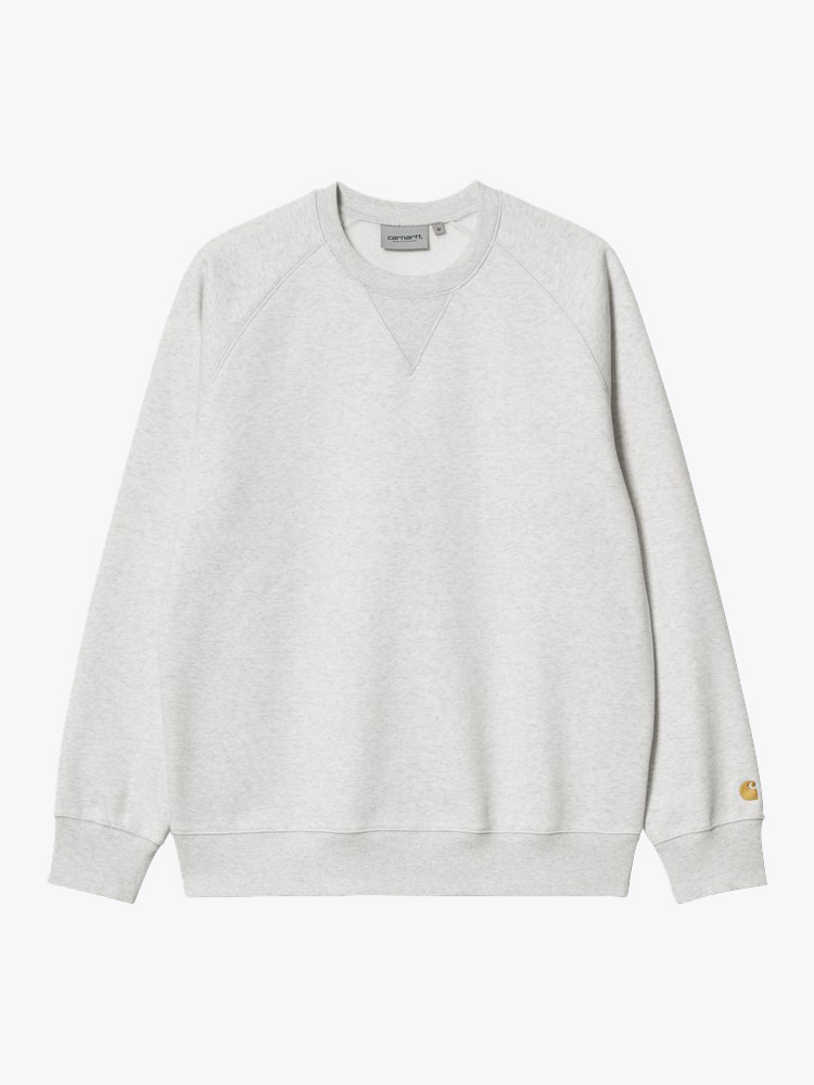 Carhartt WIP – Carhartt WIP - Chase Sweat Ash Heather / Gold - Truien - Heren – Grijs – Truien
