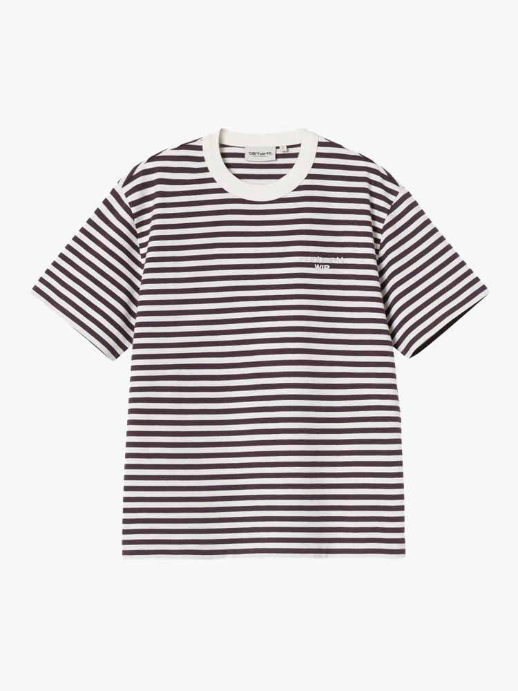 Carhartt WIP – Carhartt WIP - W' S/S Ezra T-Shirt Ezra Stripe, Cozy Purple / Wax - T-Shirts - Dames – Multi – T-shirts