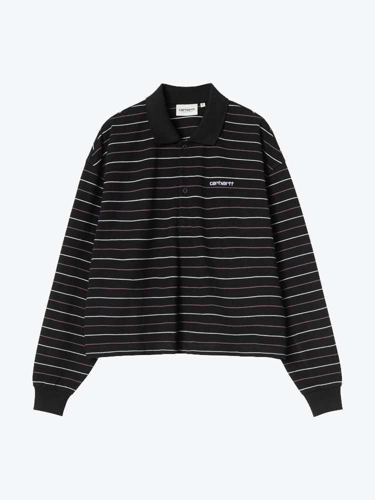 Carhartt WIP – Carhartt WIP - W' L/S Mabel Polo Mabel Stripe, Black - Blouses - Dames – Multi – Blouses