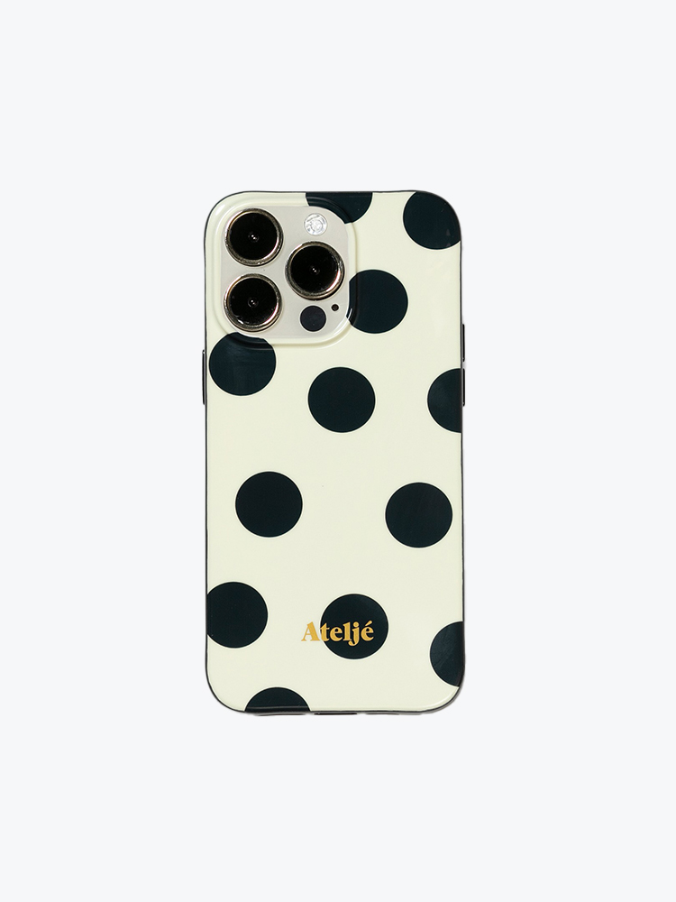 Atelje – Atelje - iPhone Case Ivory Polkadot (FW25) Ivory Polkadot - Goodies - Unisex – Wit – Goodies