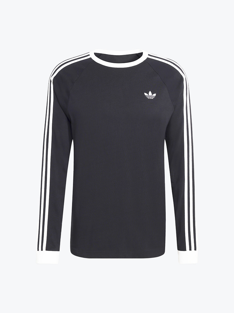 Adidas – Adidas - 3S Ls Tee Black Black - T-Shirts - Heren – Zwart – T-Shirts