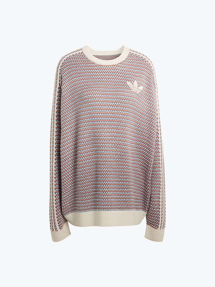 Adidas – Adidas - Knit Sweater Cbrown/Grethr/Cbrown Beige - Truien - Dames – Beige – Truien