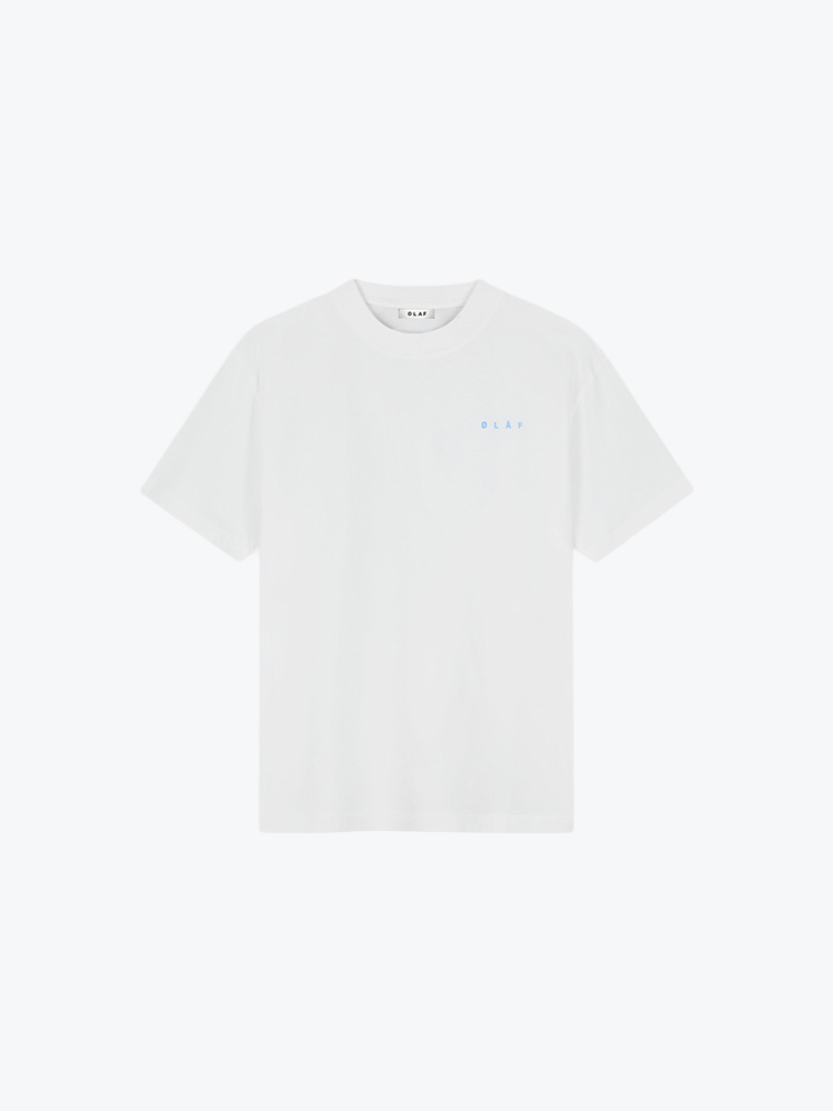 OLAF – Olaf - Brushstroke Face Tee Optical White - T-Shirts - Heren – Wit – T-Shirts