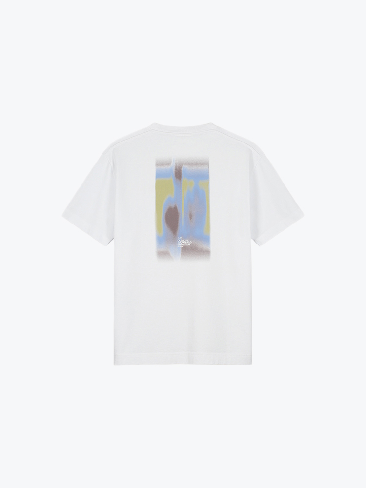 OLAF – Olaf - Brushstroke Graphic Boxy Tee Optical White - T-Shirts - Heren – Wit – T-Shirts