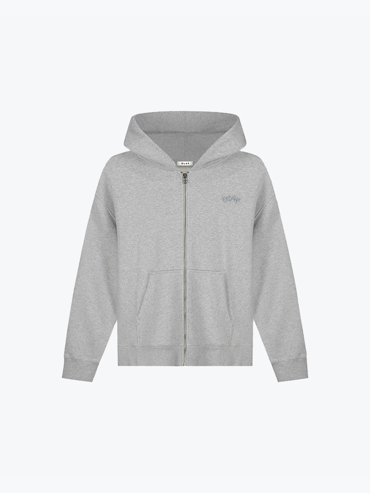 OLAF – Olaf - Signature Zip Hoodie Heather Grey - Vesten - Heren – Grijs – Vesten