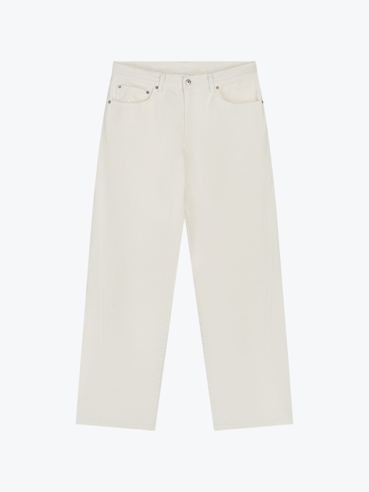 OLAF – Olaf - Relaxed Canvas Pant Offwhite - Broeken - Heren – Wit – Broeken