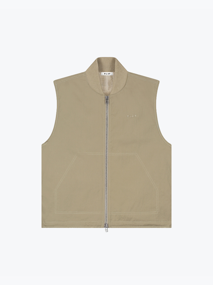 OLAF – Olaf - Zip Up Workwear Gilet Treehouse - Vesten - Heren – Groen – Vesten