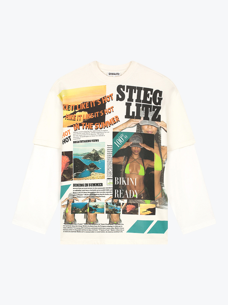 Stieglitz – Stieglitz - Dennis Skate Double Longsleeve Off White - T-Shirts - Dames – Wit – T-shirts