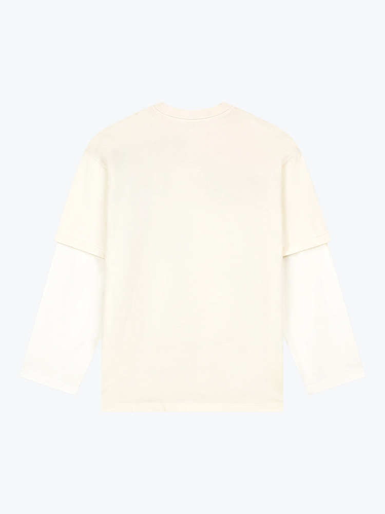 Stieglitz – Stieglitz - Dennis Skate Double Longsleeve Off White - T-Shirts - Dames – Wit – T-shirts