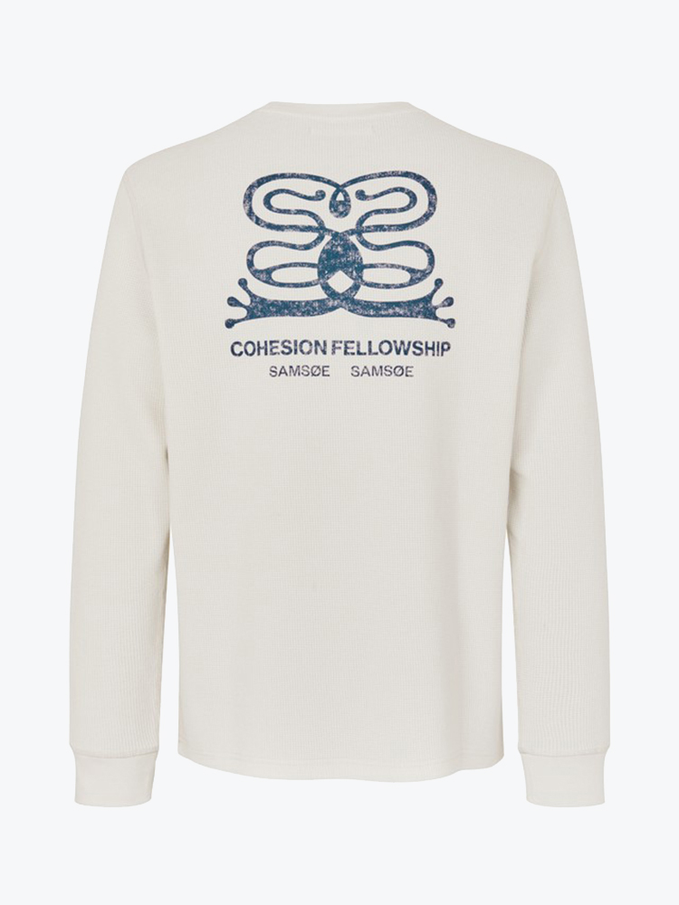 Samsoe Samsoe – Samsoe Samsoe - Safellow Ls T-shirt Clear Cream - T-Shirts - Heren – Beige – T-Shirts