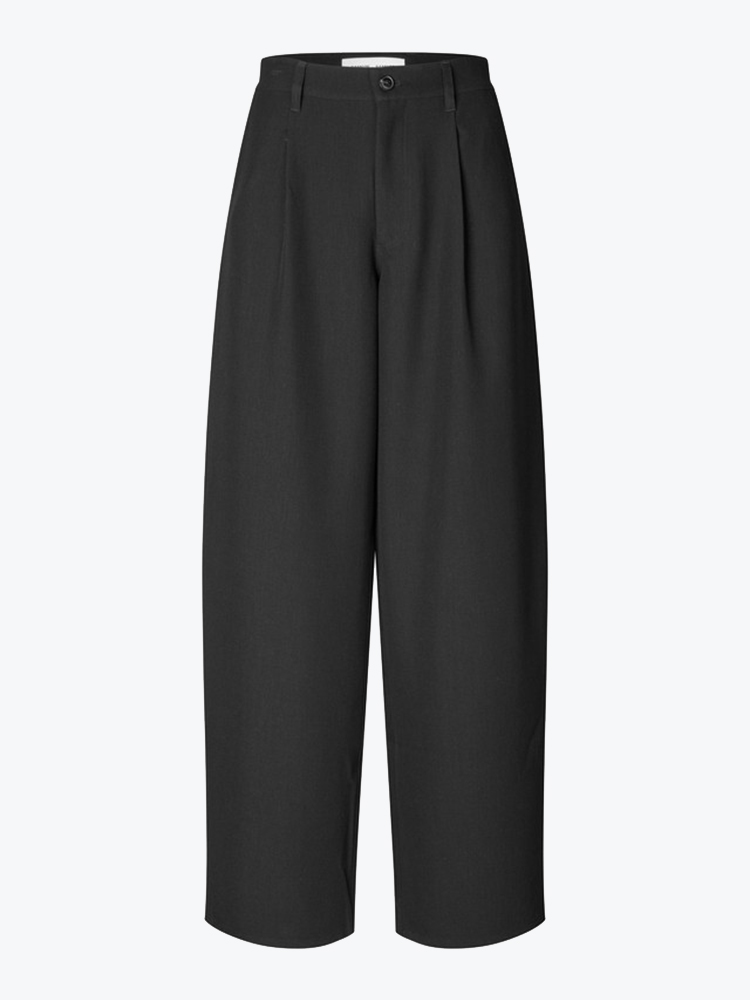 Samsoe Samsoe – Samsoe Samsoe - Saharper Pleat Trousers Black - Broeken - Dames – Zwart – Broeken