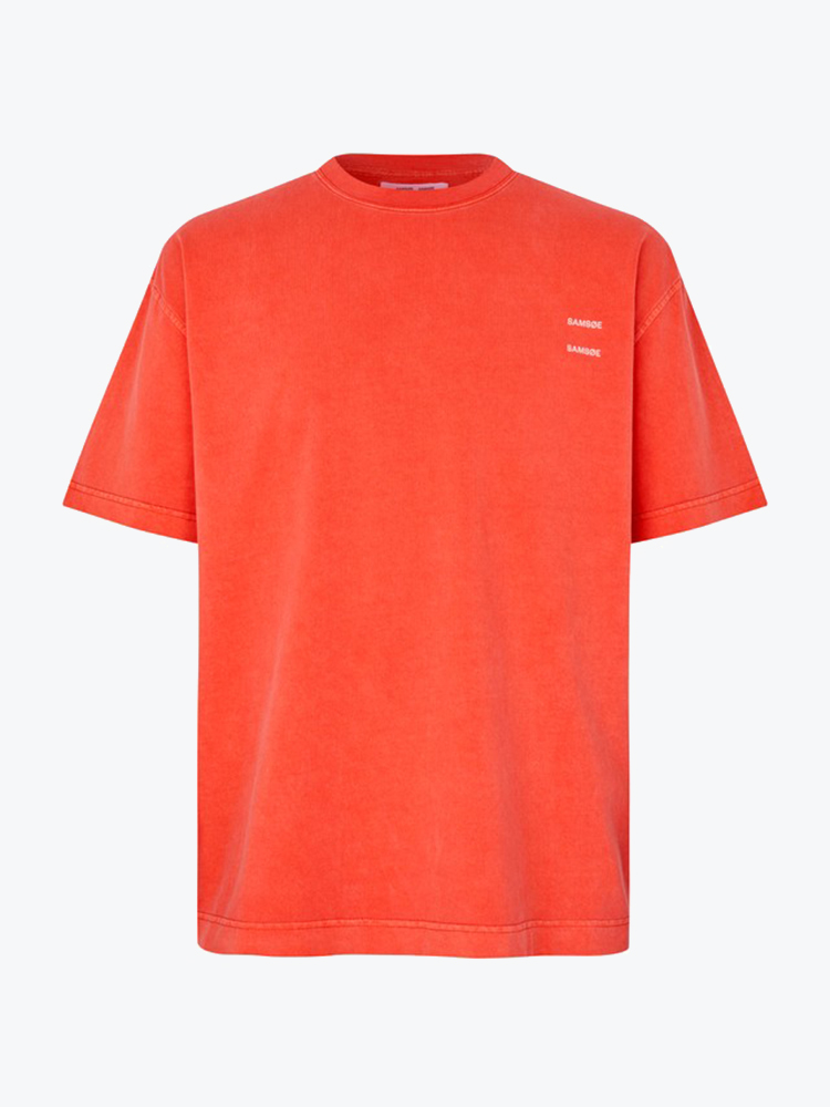 Samsoe Samsoe – Samsoe Samsoe - Sajoel T-shirt Aurora Red - T-Shirts - Heren – Rood – T-Shirts