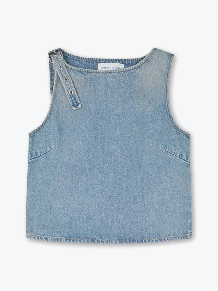 Samsoe Samsoe – Samsoe Samsoe - Samolly Top 15769 River - T-Shirts - Dames – Blauw – T-shirts