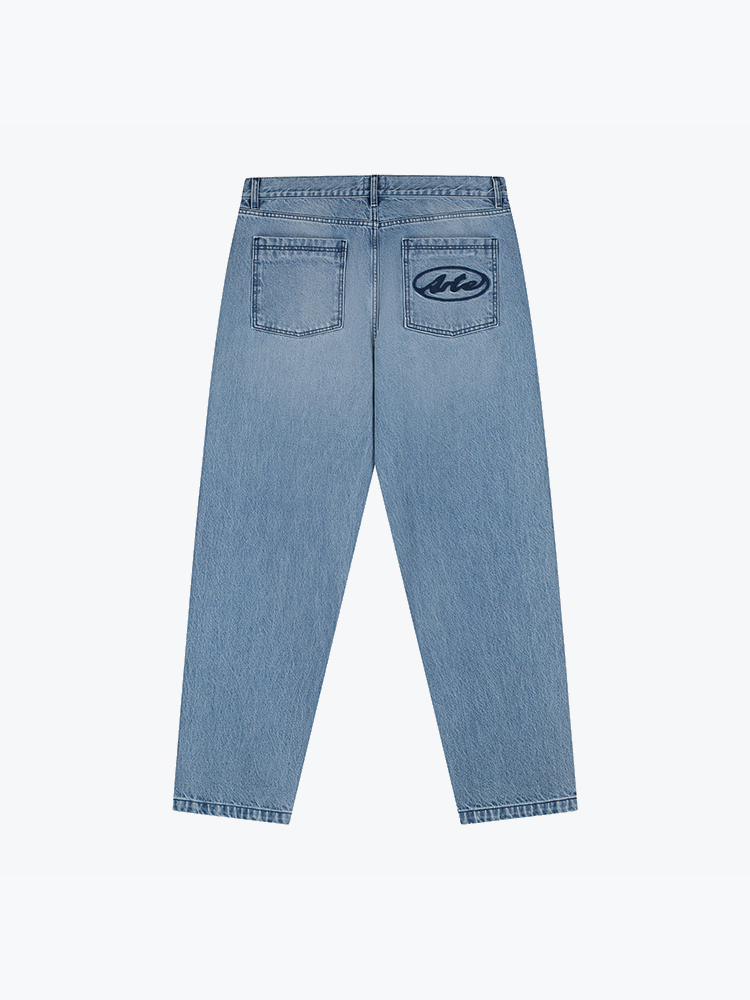 Arte Antwerp – Arte Antwerp - Circle Logo Pocket Pants Denim Bleach - Broeken - Heren – Blauw – Broeken