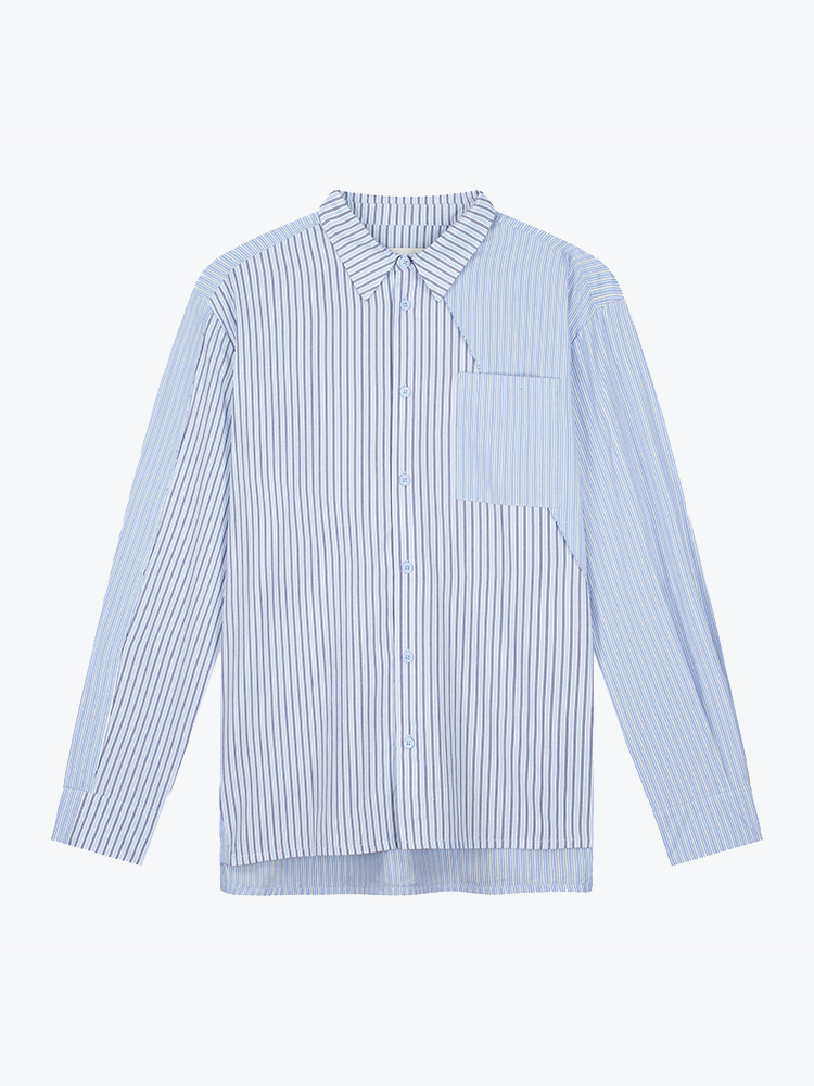 Arte Antwerp – Arte Antwerp - Assimetrical Long Shirt Striped - Overhemden - Heren – Multi – Overhemden