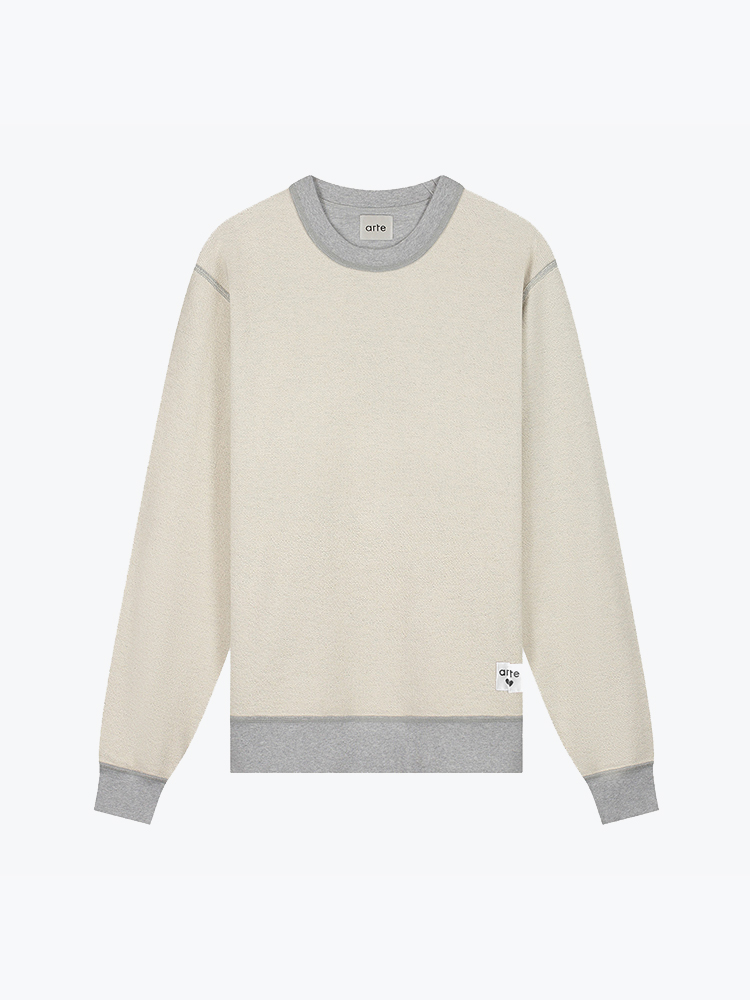Arte Antwerp – Arte Antwerp - Reversible Label Crewneck Grey - Truien - Heren – Grijs – Truien