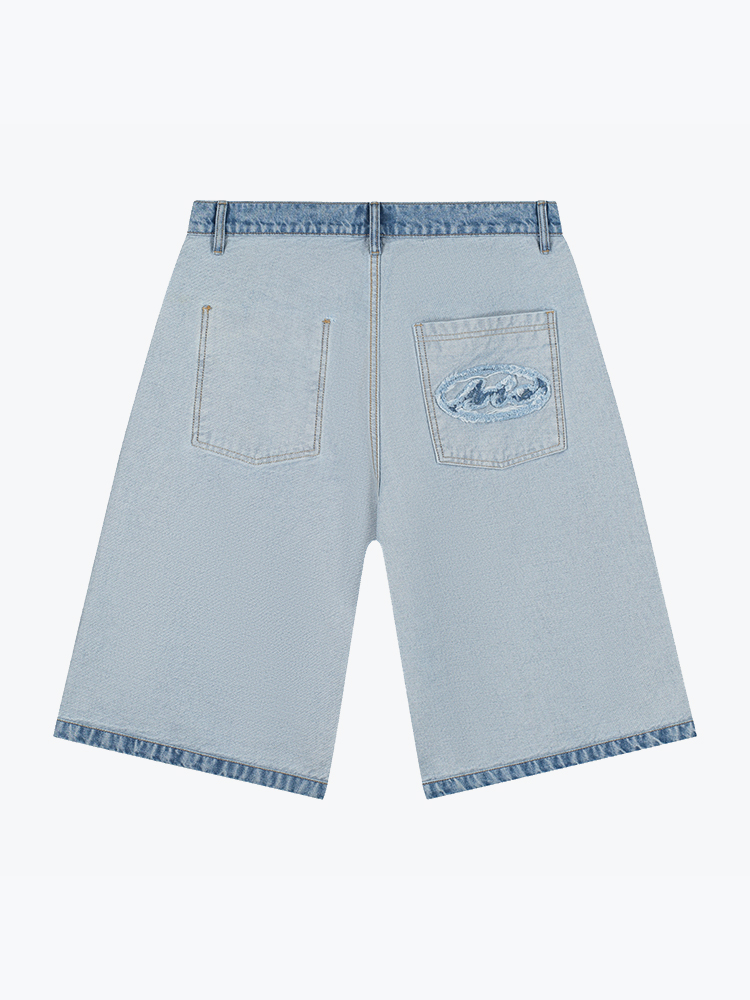 Arte Antwerp – Arte Antwerp - Denim Inside/out Shorts Denim Bleach - Shorts - Heren – Blauw – Shorts