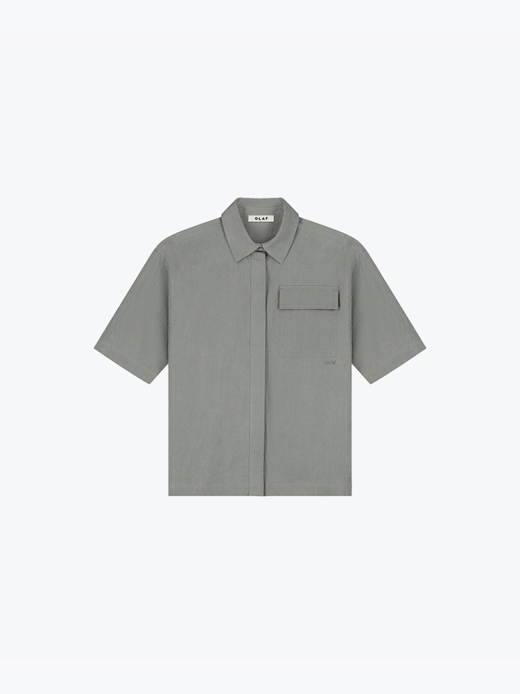 OLAF – Olaf - Crinkled Oversized Ss Shirt Tradewinds - Blouses - Dames – Multi – Blouses