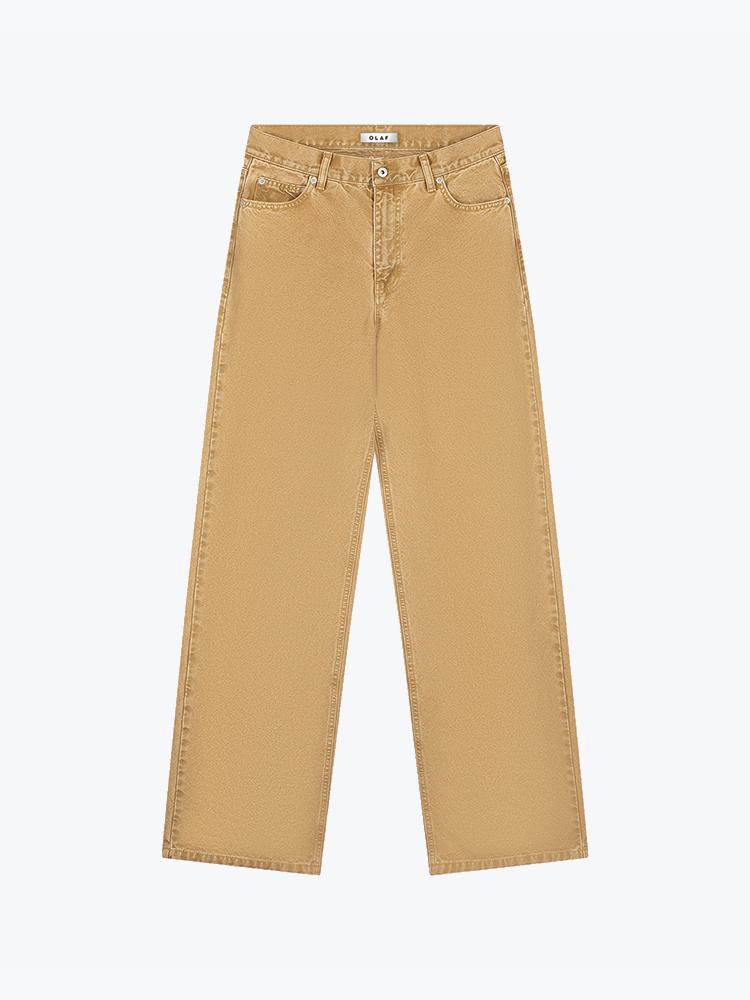 OLAF Olaf - Monogram Washed Canvas Pant Medal Bronze - Broeken - Dames Bruin Broeken