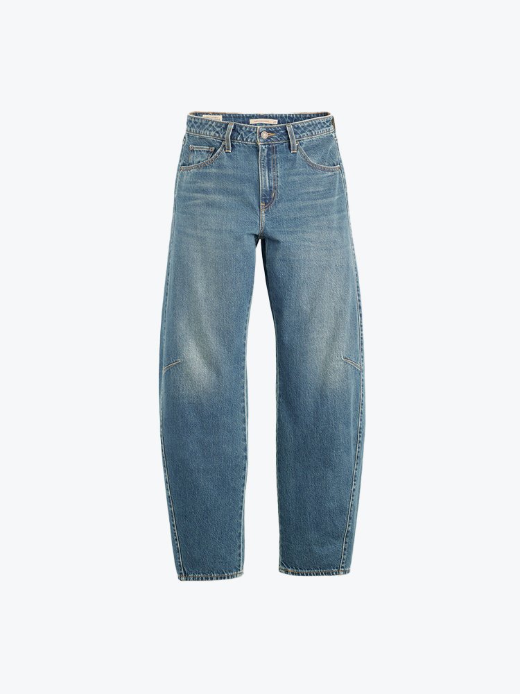 Levi's – Levi's - Baggy Dad Barrel Easy Days Barrel Med Indigo - Jeans - Dames – Blauw – Jeans