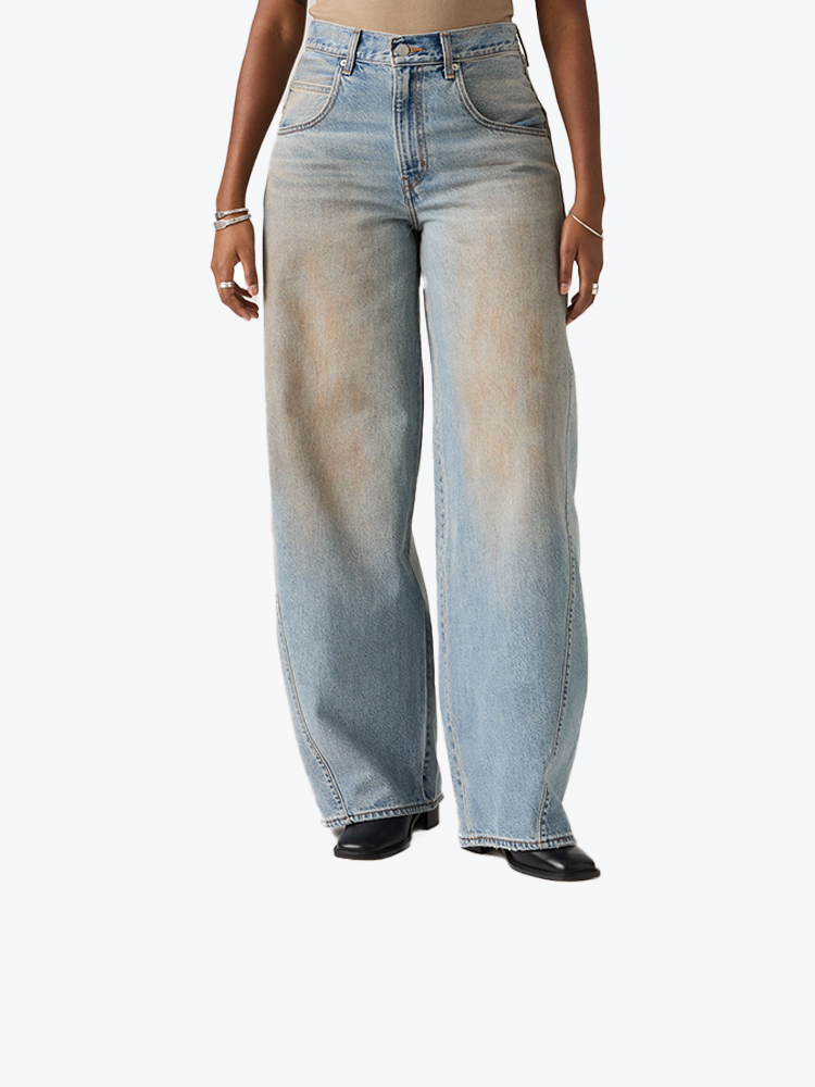 Levi's – Levi's - Super Baggy Barrel Off Roading Brl Med Indigo - Jeans - Dames – Blauw – Jeans