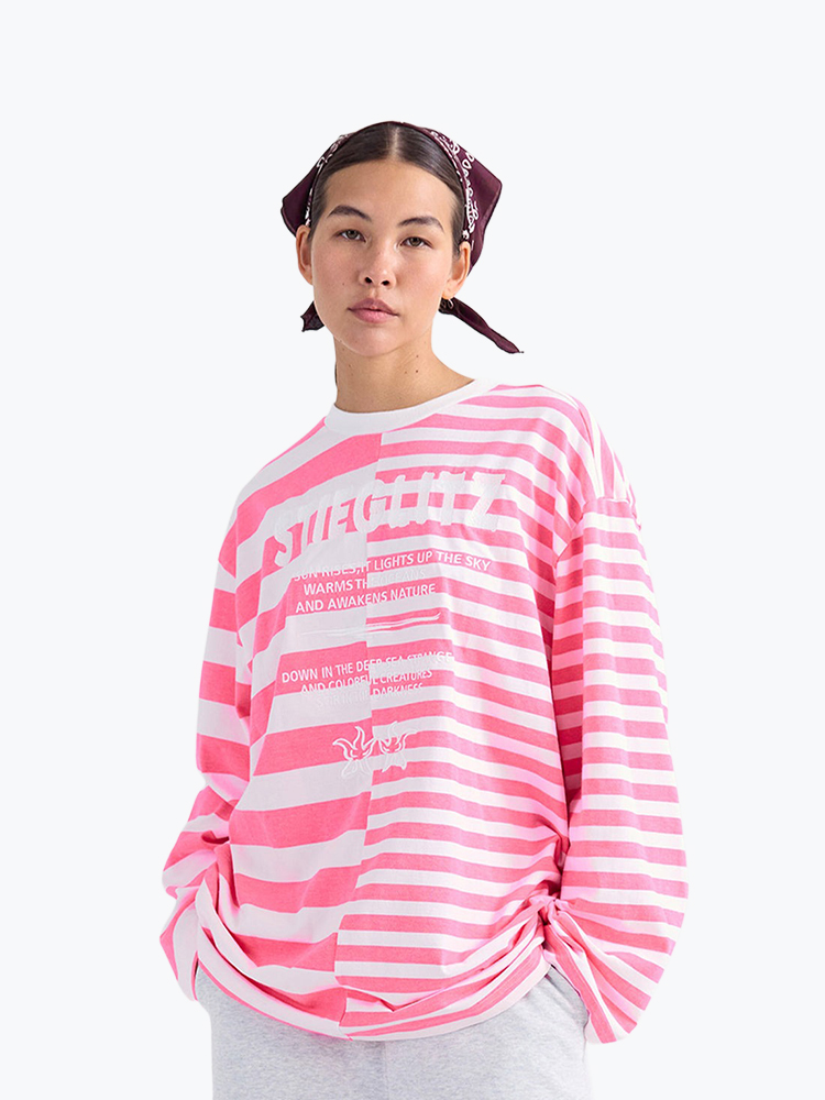 Stieglitz – Stieglitz - Tacito Wide Skate Longsleeve Pink - T-Shirts - Dames – Roze – T-shirts