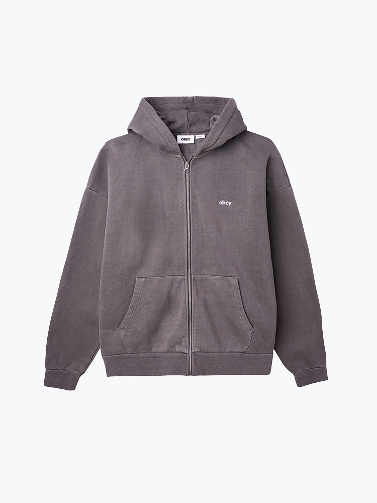 Obey – Obey - Lowercase Pigment Zip Hood Pigment Digital Black - Vesten - Heren – Zwart – Vesten