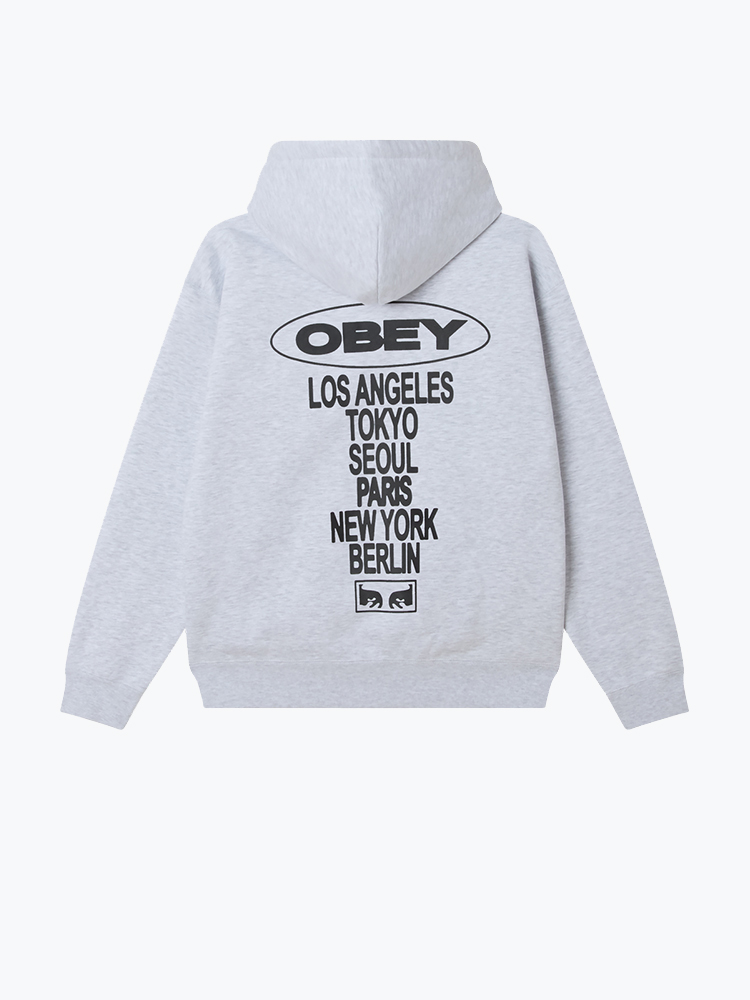 Obey – Obey - Obey Oval Cities Hood Ash Grey - Truien - Heren – Grijs – Truien