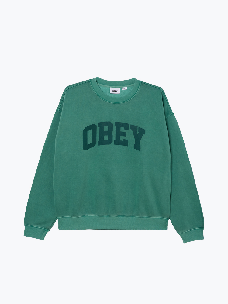 Obey – Obey - Collegiate Pigment Crew Pigment Rainforest - Truien - Heren – Groen – Truien