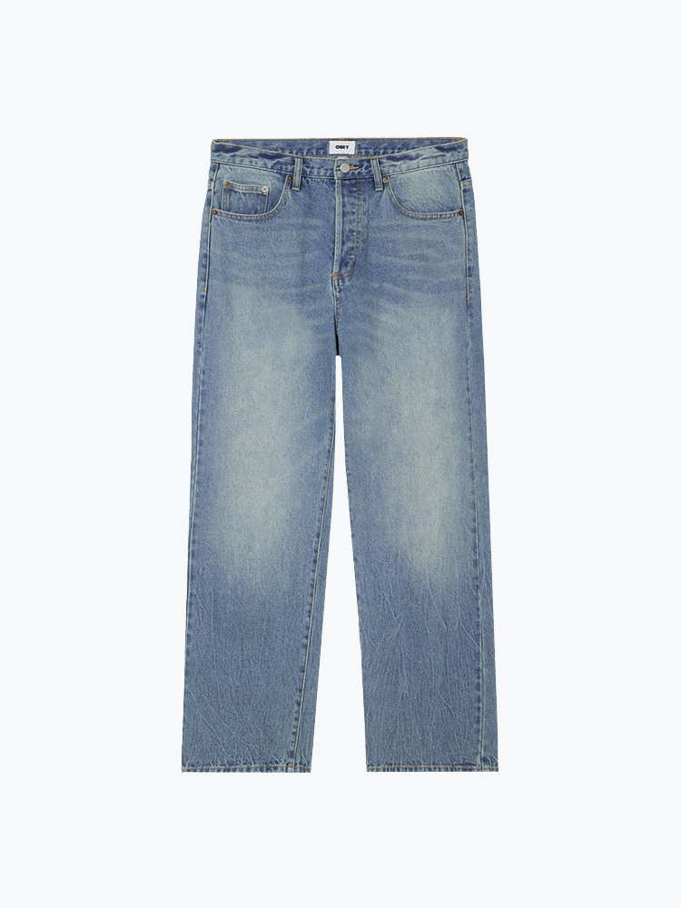 Obey – Obey - Boxcar Straight Leg Denim Heavy Vintage Indigo - Jeans - Heren – Blauw – Jeans