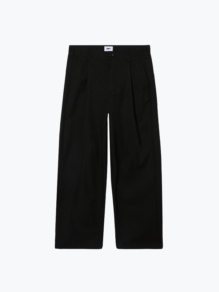 Obey – Obey - Dean Pleated Pant Black - Broeken - Heren – Zwart – Broeken