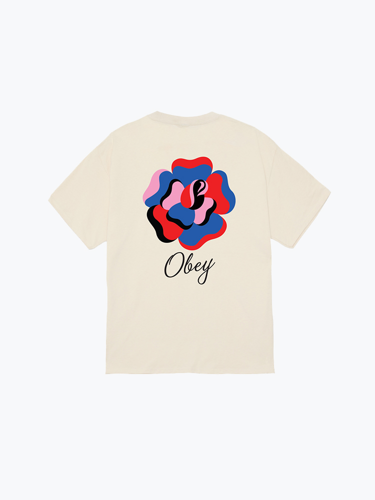 Obey – Obey - Obey Paper Rose Cream - T-Shirts - Heren – Beige – T-Shirts