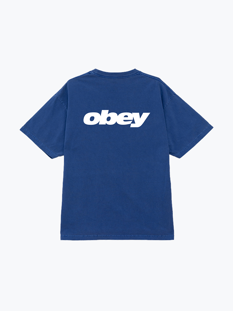 Obey – Obey - Obey Bounce Pigment Electric Indigo - T-Shirts - Heren – Blauw – T-Shirts