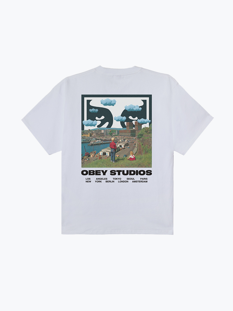 Obey – Obey - Obey Sky Face White - T-Shirts - Heren – Wit – T-Shirts