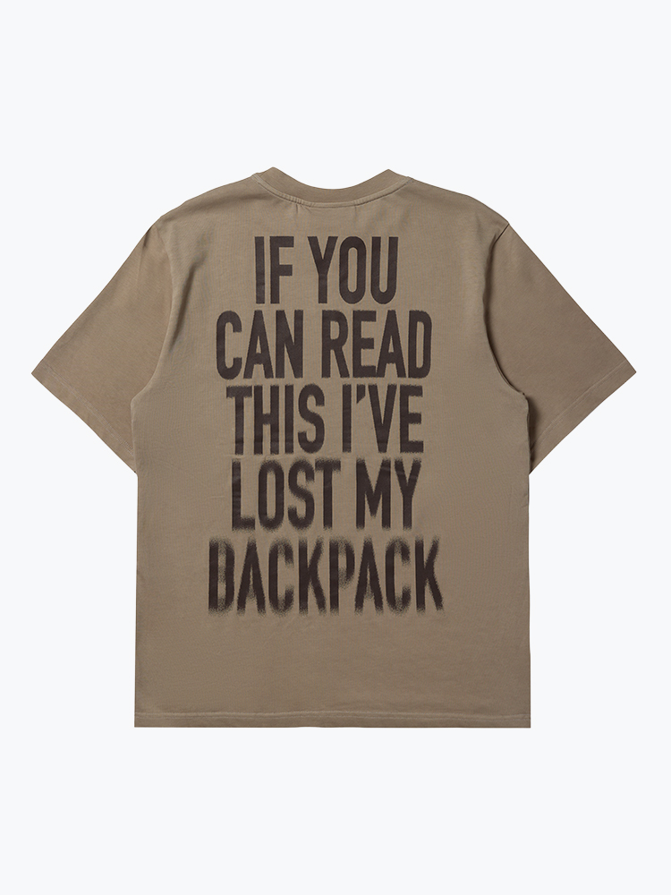 Purple Mountain Observatory Purple Mountain Observatory - Lost My Backpack SS Tee Concrete - T-Shirts - Heren Grijs T-Shirts