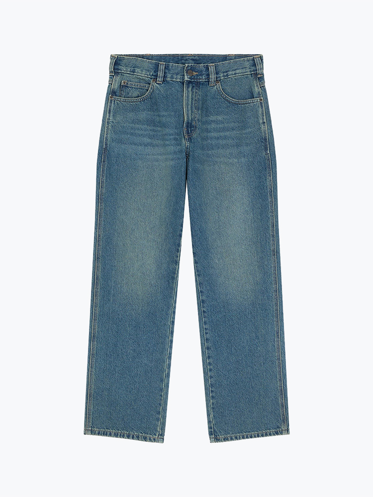 Dickies – Dickies - Relaxed Straight Work Khaki Tntd Blue - Jeans - Heren – Beige – Jeans