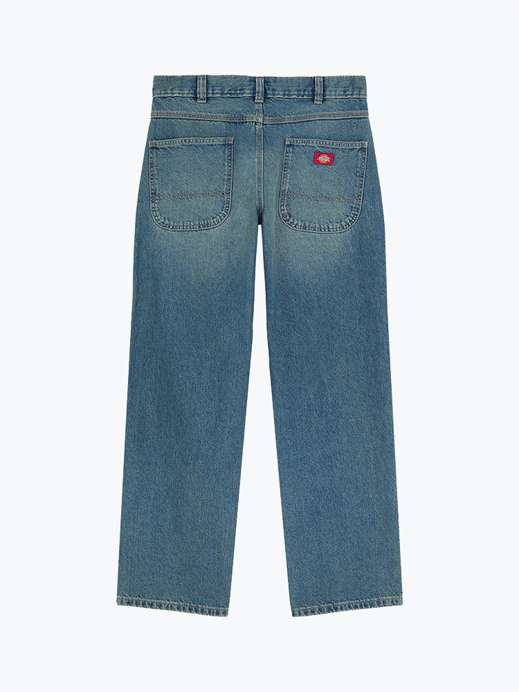 Dickies – Dickies - Relaxed Straight Work Khaki Tntd Blue - Jeans - Heren – Beige – Jeans