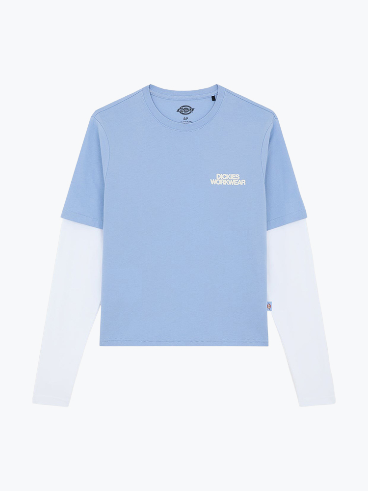 Dickies – Dickies - Torrey 2fer Tee W X Endless Sky - T-Shirts - Dames – Blauw – T-shirts