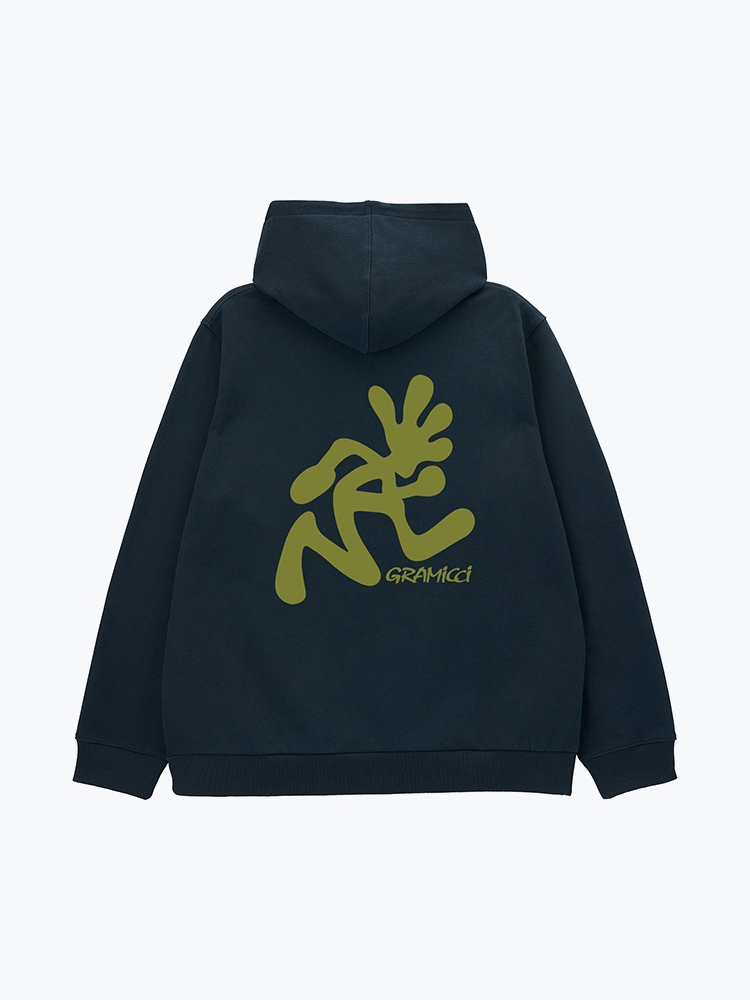 Gramicci – Gramicci - Running Man Hooded Sweatshirt Vintage Black - Truien - Heren – Zwart – Truien