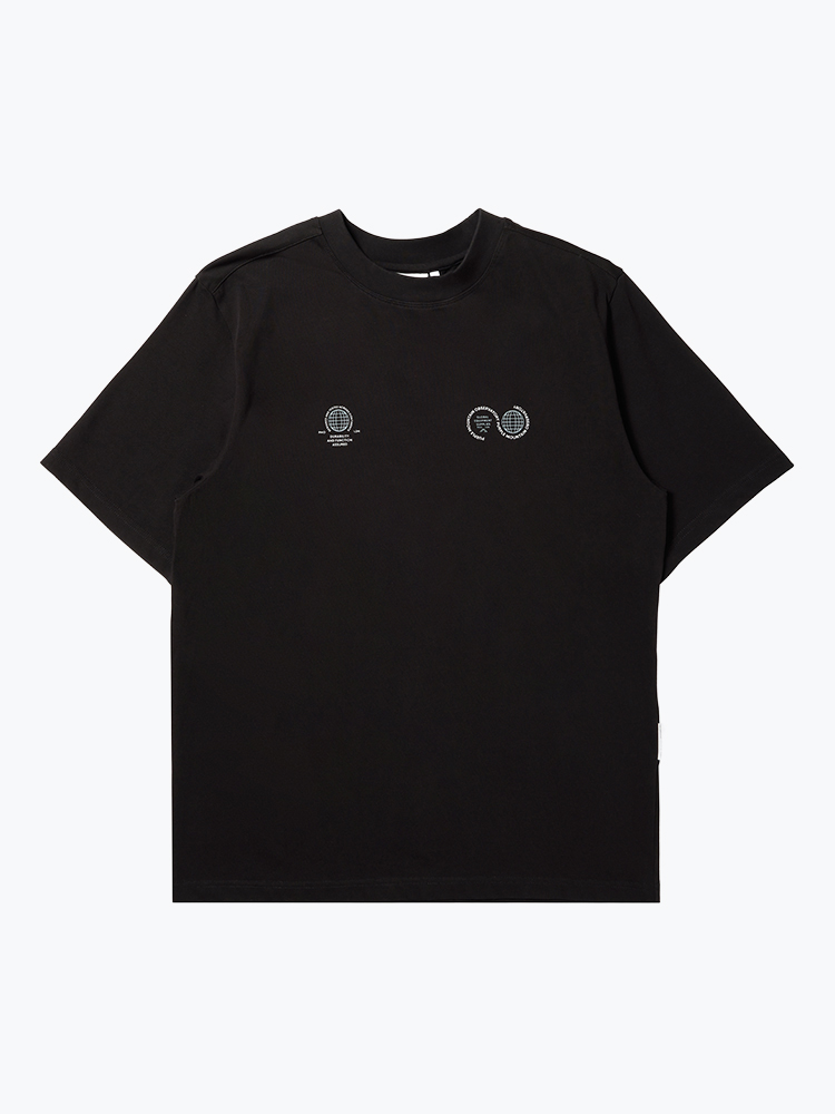 Purple Mountain Observatory Purple Mountain Observatory - Globe SS Tee Black - T-Shirts - Heren Zwart T-Shirts