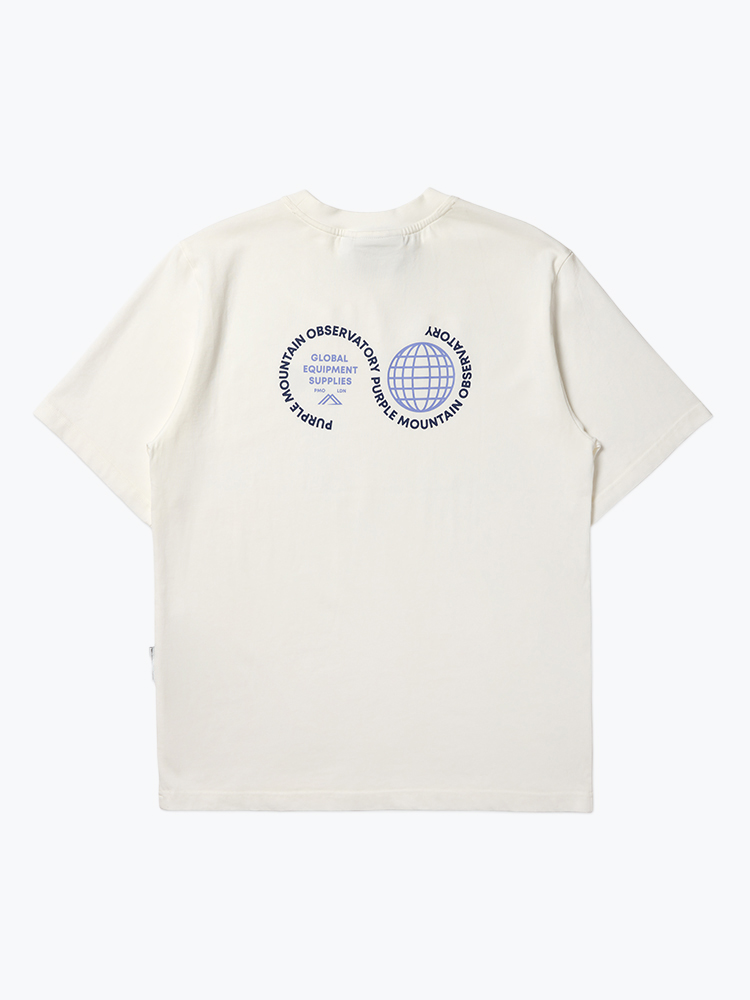 Purple Mountain Observatory Purple Mountain Observatory - Globe SS Tee White - T-Shirts - Heren Wit T-Shirts