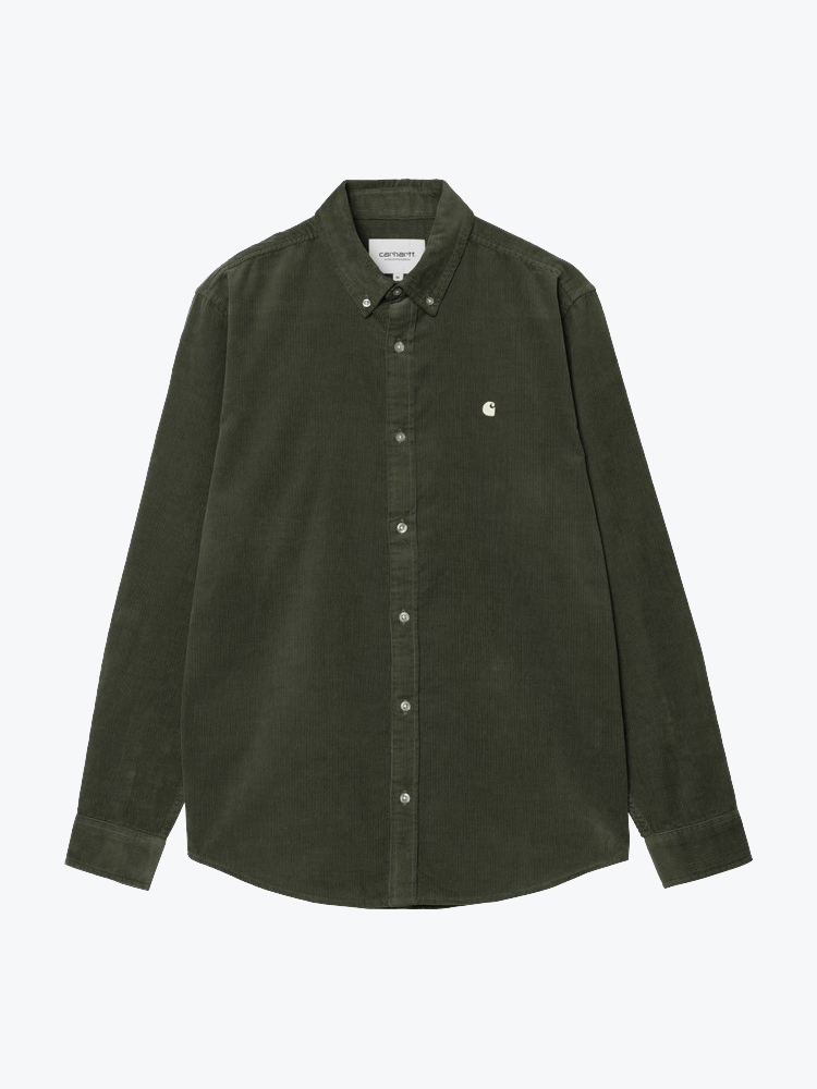 Carhartt WIP – Carhartt WIP - L/S Madison Fine Cord Shirt Opuntia / Wax - Overhemden - Heren – Groen – Overhemden