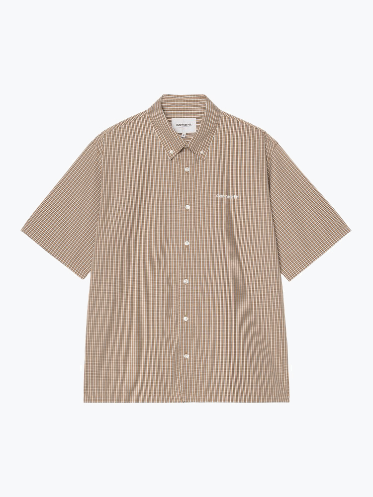 Carhartt WIP – Carhartt WIP - S/S Groff Shirt Groff Check, Hamilton Brown - Overhemden - Heren – Multi – Overhemden
