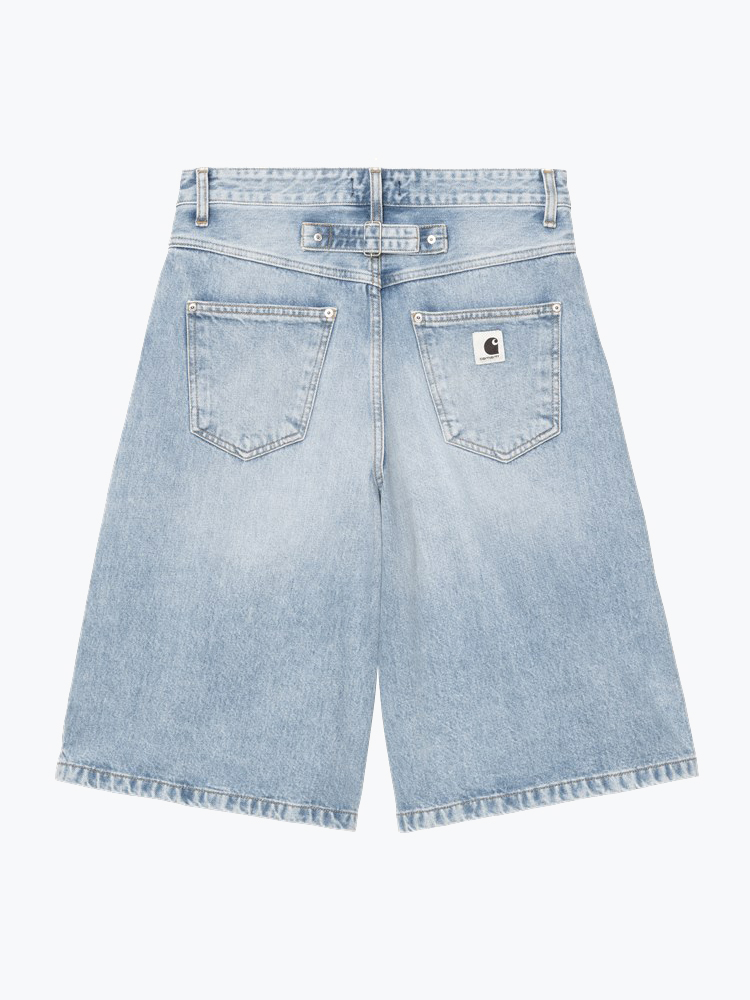 Carhartt WIP – Carhartt WIP - W' Belmont Short Blue Heavy Worn Bleached - Shorts - Dames – Blauw – Shorts