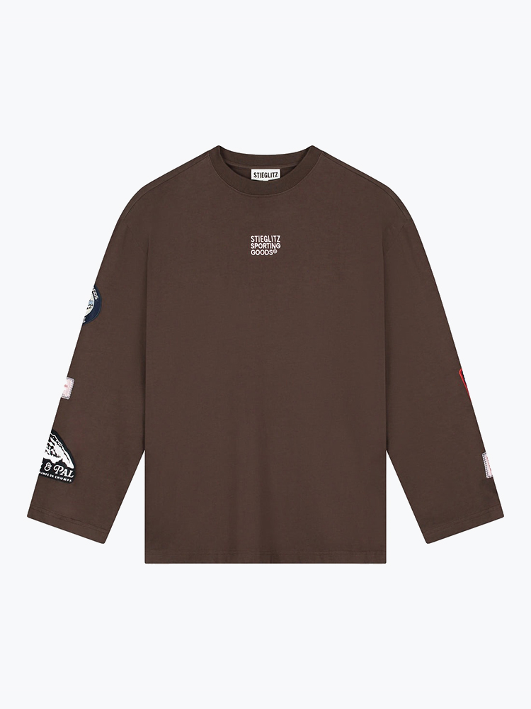 Stieglitz – Stieglitz - Julina Wide Skate Longsleeve Brown - T-Shirts - Dames – Bruin – T-shirts