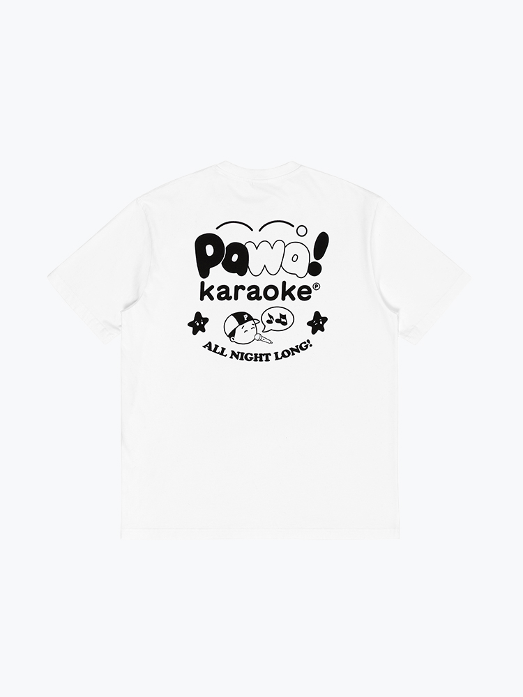 Pawa Speed Sports – Pawa Speed Sports - Karaoke T-Shirt White - T-Shirts - Heren – Wit – T-Shirts