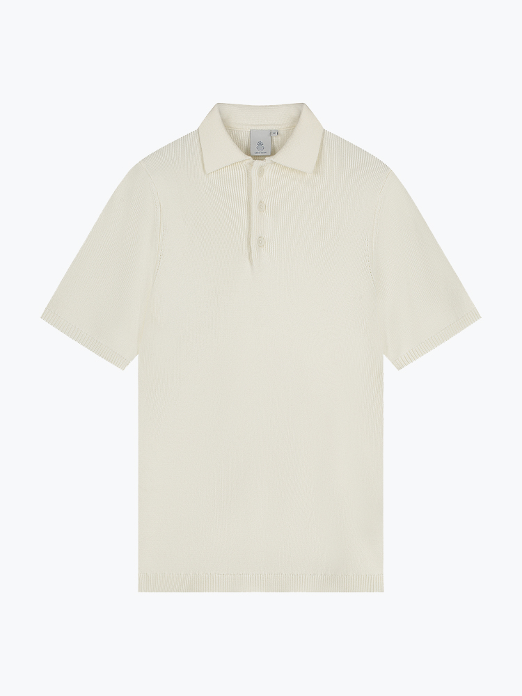Law Of The Sea – Law Of The Sea - Tide Milano Knitted Polo Coconut Milk - Polo - Heren – Beige – Polo