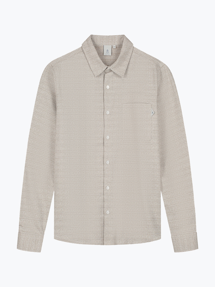 Law Of The Sea – Law Of The Sea - Lorcan Structured Shirt Dune - Overhemden - Heren – Beige – Overhemden