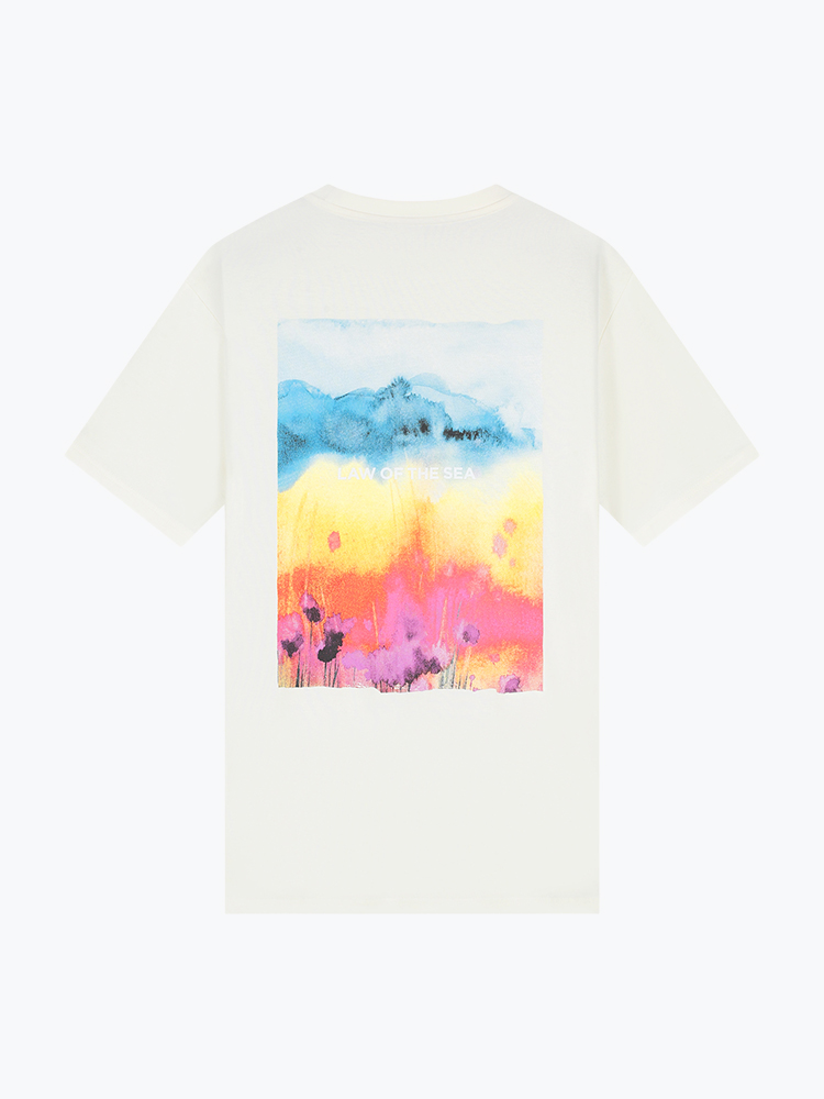 Law Of The Sea – Law Of The Sea - Pollen Artwork T-shirt Snow White - T-Shirts - Heren – Wit – T-Shirts